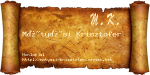 Mátyási Krisztofer névjegykártya
